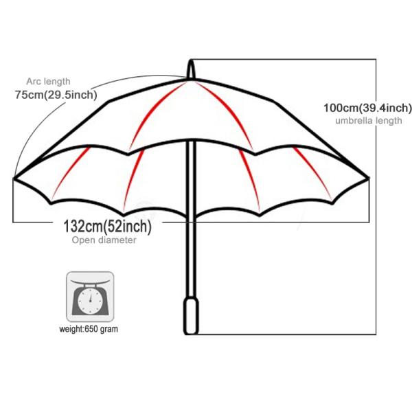 Minimanist Design Style Auto Open 30 Inch Windproof Pongee Golf Umbrella with Print Logo
