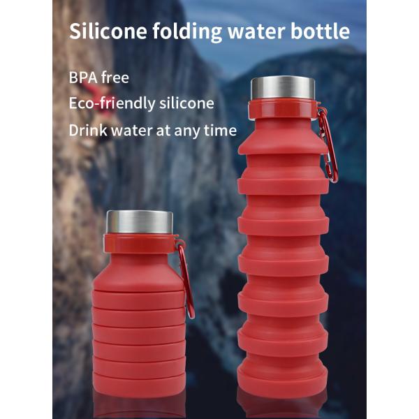 Silicone Sleeve 500ML Collapsible Water Bottle with Lid Eco-Friendly and Durable