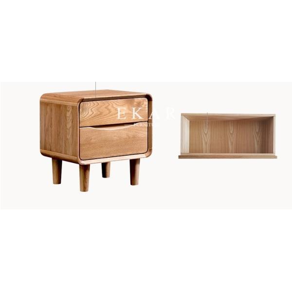 Bedside Table Bedroom Furniture White Oak Nightstand With Drawer