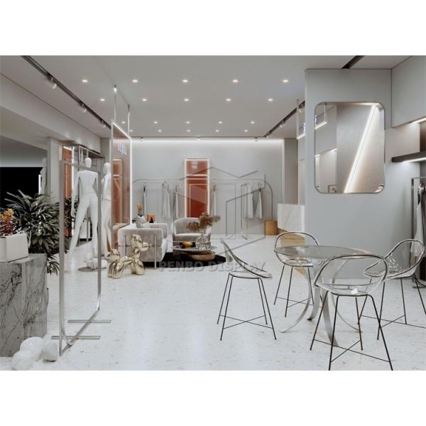 20MM Thick MDF Clothing Shop Display Furniture Stands Garment Shop Decoration ODM