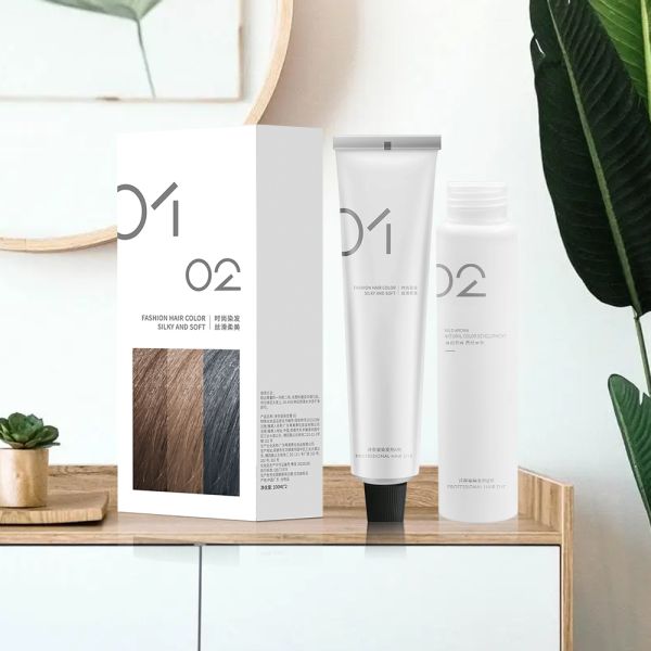 Kit de crème colorante capillaire maison sans ammoniaque avec crème pré-oxydante