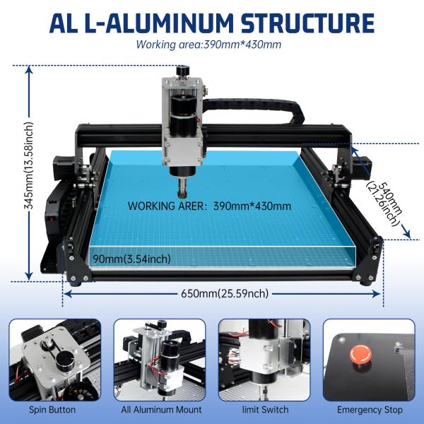 3 Axis 4540 CNC Engraving Machine With Aluminum Table , 500W Spindle
