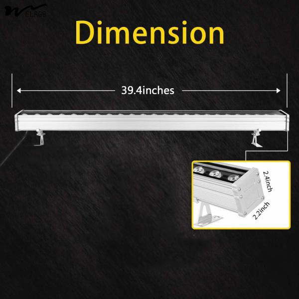 24W Linear Bar Light Dimmable 24V DC Outdoor Wall Washer IP65 Waterproof 2 Warm White