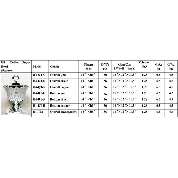 Arab high-grade fine silver goblet square Sugar Bowl