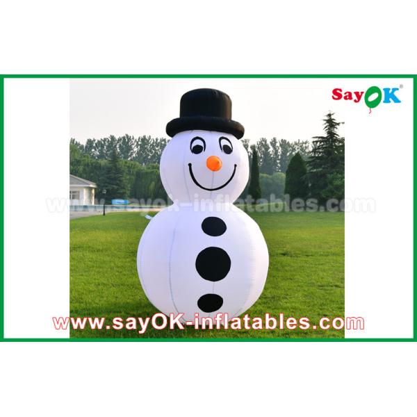 Inflatable Christmas Snowman 210D Oxford Cloth Inflatable Cartoon Characters Popular White Snowman / Olaf