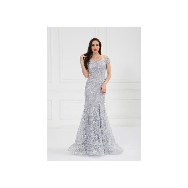 Lace Embroidered Bridesmaid Long Evening Gowns Fishtail Mermaid Type