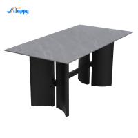 Mesa de comedor de cerámica negra de 1650 mm fácil de ensamblar DT-1020