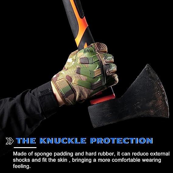 Protective Gear Full Finger Gloves, Motorcycle Tactical Gloves Upgraded Touch Screen Damping Palm Pads Rubber Guard