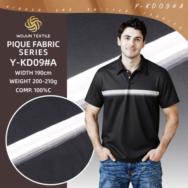 190cm Wide 100% Cotton Pique Fabric: Authentic Structure for Polos
