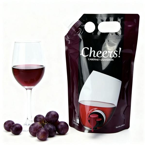 Disposable Stand Up Pouch Packaging PET Plastic For Liquid Juice Wine Coffee