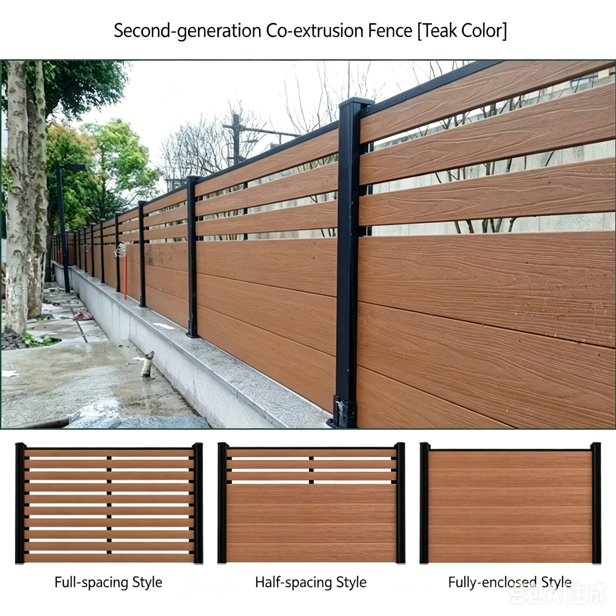 180*20mm WPC Outdoor Wall Panels ASA Co-Extruded Interlocking Fence Board Patio Garden