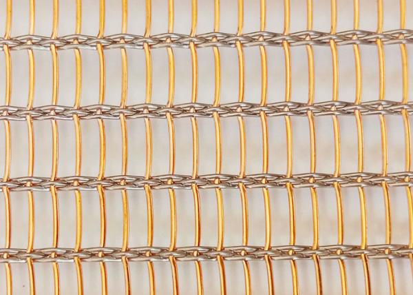Revestimento laminado vidro de Mesh Eco Woven Copper Wall do fio de SHUOLONG SS304