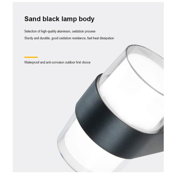 Led 10w Black Outdoor Wall Lantern One Piece Aluminum Lamp Body