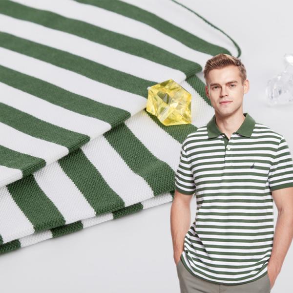 Устойчивая к морщинам полосатая вязаная ткань 100% хлопка Мода Прозрачная текстура