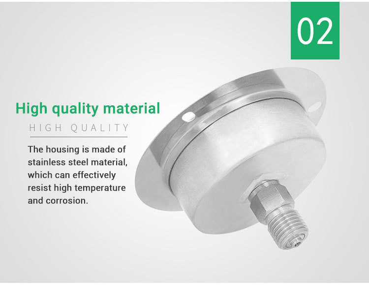 60mm Back Connection Pressure Gauge with Flange 250bar 304ss Liquid-Filled Manometer