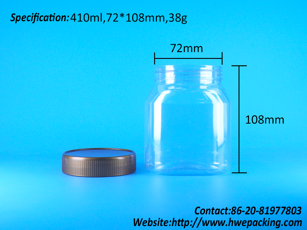 PET Clear Screw Caps Empty Airtight Plastic Candy Dried Food Plastic Packing Jars