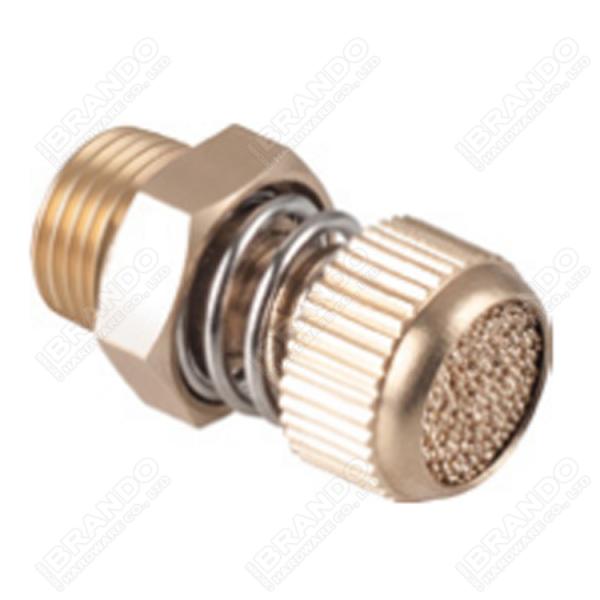 Регулируемый пневматический клапан дросселя со звукоглушителем спек бронзовое