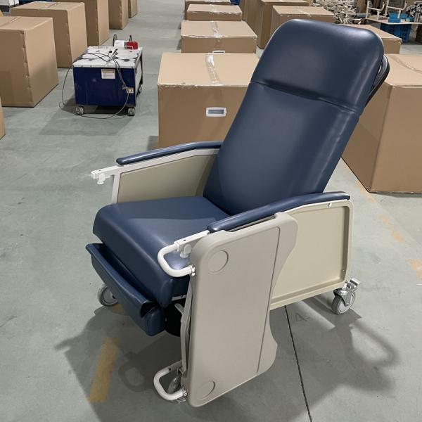 Manual Reclining Medical Chair For Seniors With Tray Table Heavy-Duty, Full-Body Recline For Elderly