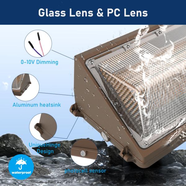 140lm/W Outdoor 120W LED Wall Pack Light IP65 Waterproof Slim For Parking Area Pathway