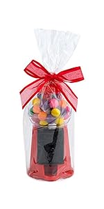 Cellophane Wrap For Gift Baskets, Opp Plastic Gift Bags With Red Bows Ribbon Wrap for Baskets & Gifts