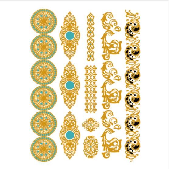 Gold Metallic Matte Lamination Body Tattoo Sticker