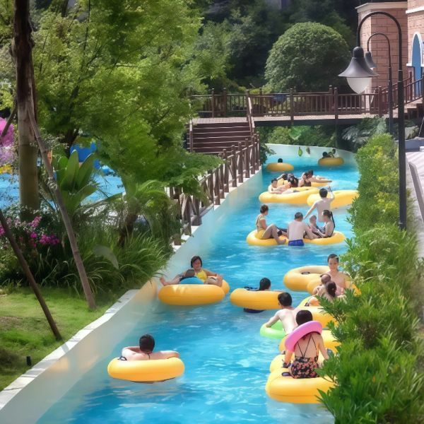 Water Park Commercial Lazy River Drifting Equipment Use For Water Parks And Resorts Customized 100m Starts