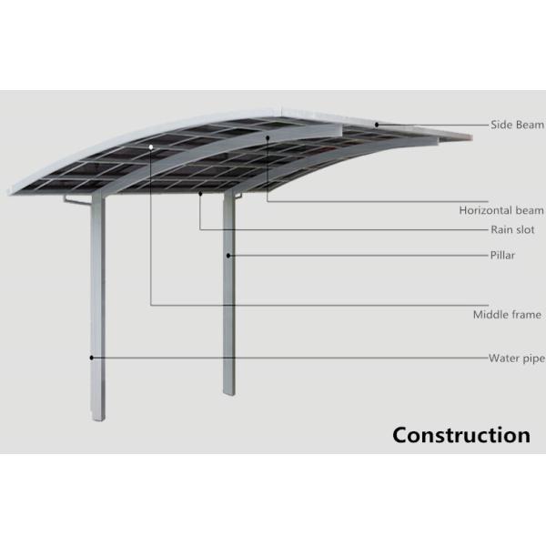 Cantilevered Rain Shed Aluminum Canopy Carport Anodized