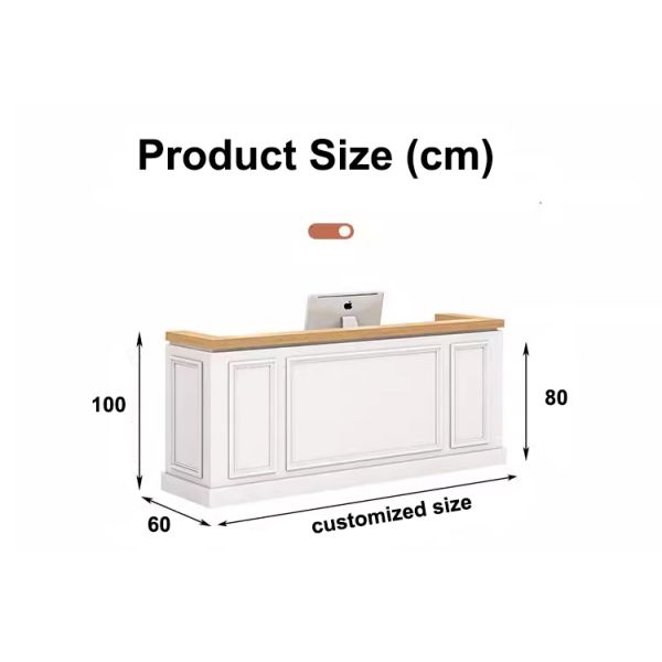 L-type Front Desk Reception Counter Cake Bread Coffee Dessert Juice Shop Wooden Bar Counter