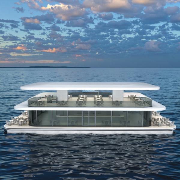 200 personnes Grand ponton bateau-maison en aluminium Fête bateau à deux étages