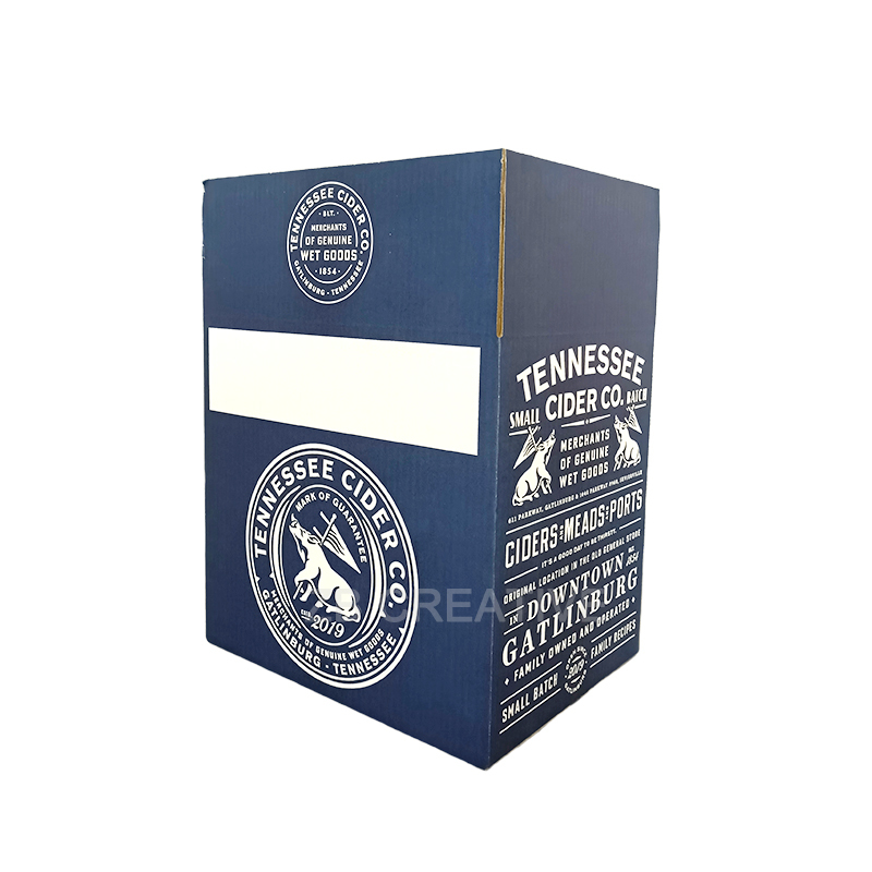200g Kraft B-Flute Corrugated Carton Box Water-Based Printing Glass Bottle Shipping