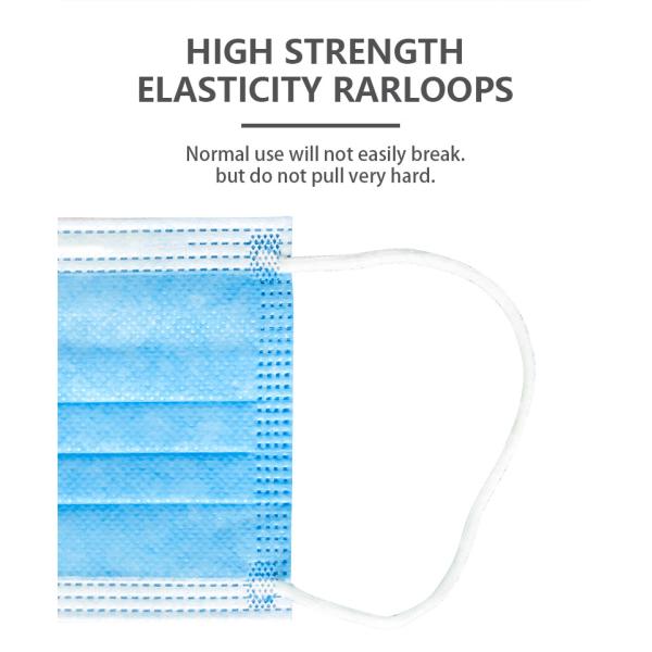 Голубая маска не сплетенной ткани 50pcs Earloop лицевых щитков гермошлема BFE устранимая медицинская