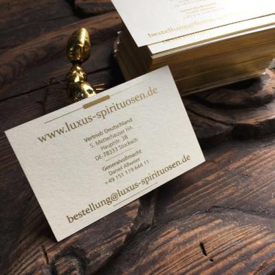 Double Sided Foil Edge Business Cards , Gold Stamped Business Cards 54*90mm