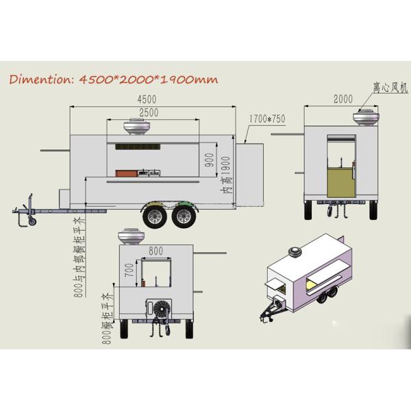 Kitchen Hotdog BBQ Food Trailers Fully Equipped Food Trucks For Events
