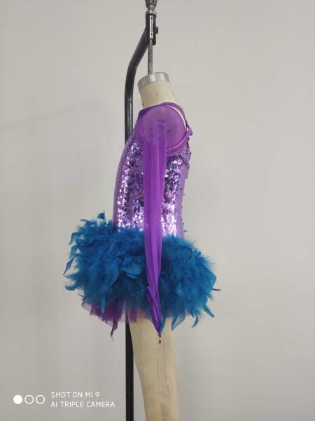 Costume Girls Dancewear Purple And Black Color Purple And Blue Color
