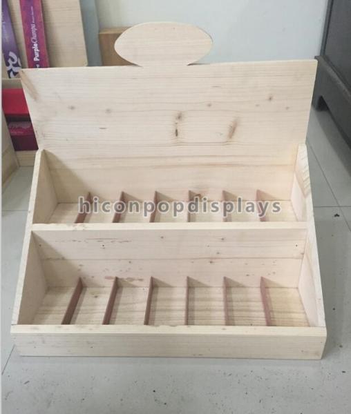 Customized Logo Counter Top Wooden Display Box 458 * 270 * 400mm For Retail Store