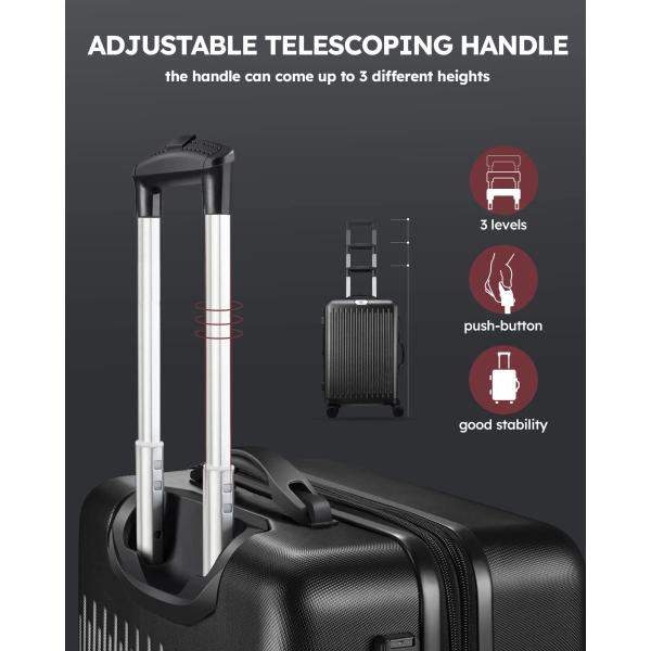 ПК набора багажа вагонетки перемещения 3pcs Unisex продолжает большую емкость