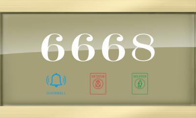 Black / Champagne Hotel Door Plate 150x250mm Size Tempered Glass Material