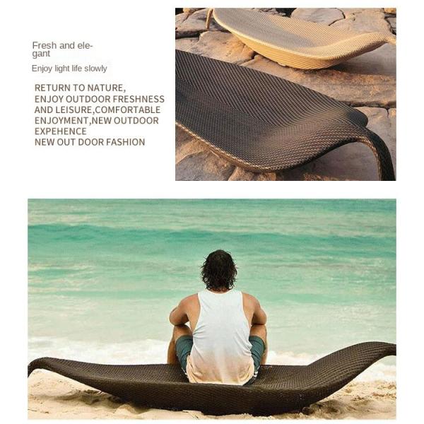 Modern Villa Beach Lounger Swimming Pool Leisure Chair PE Rattan Lounge Bed