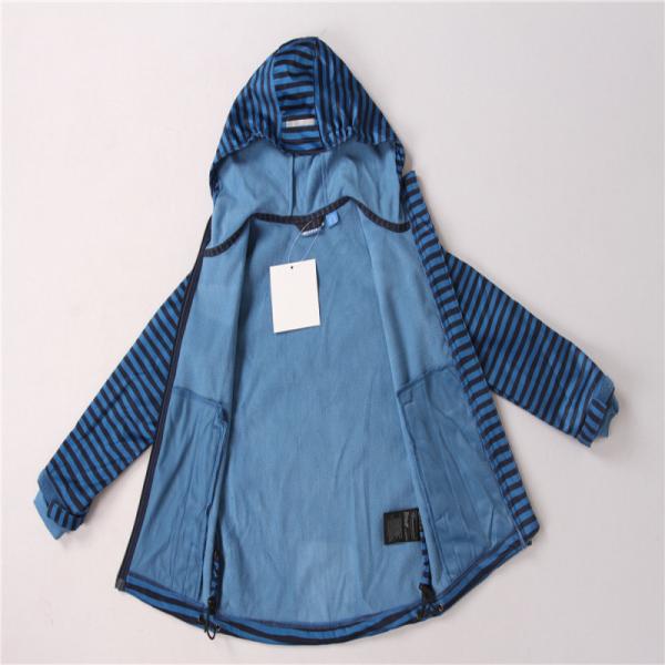 Stockpapa blue Striped Children's Winter Clothes Softshell Hooded Jacket