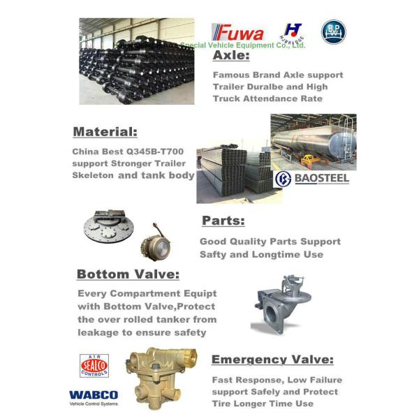 Aluminum Tri Axle Tank Semi Trailer For Diesel Oil , Gasoline , Kerosene Transport 47-50Ton