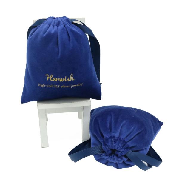 Royal Blue 8x10cm Suede Jewelry Pouch , SGS Organza Drawstring Gift Bags