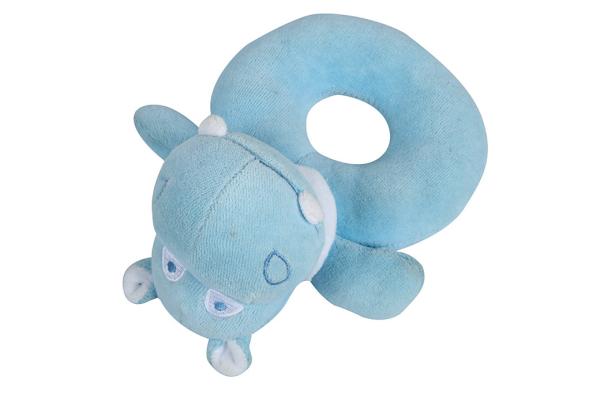 Light Blue Newborn Plush Toys Hippo Shape Machine Washable 6 Inch Height 36G