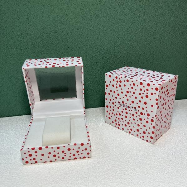 Polka Dot Wrist Watch Packaging Boxes Two Piece Lift Off Cardboard Gift Packaging