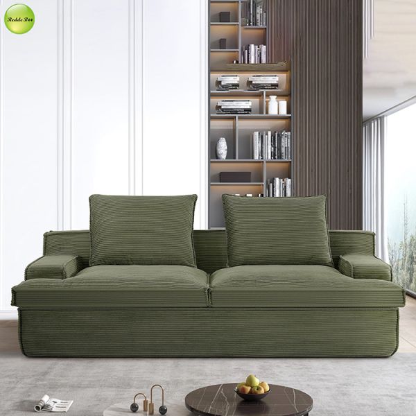 OEM Oversized Fabric Black Microfiber Couch Vacuum Packed 3 Seater