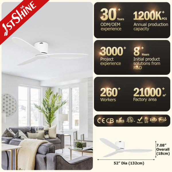 Simplicidade 3 lâminas de madeira sólida App controle ventilador de teto com 35W de cobre puro DC motor