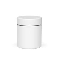 Frasco de vidro branco fosco hermético 3 onças à prova de cheiro recipiente de vidro preto liso com tampas de cromo