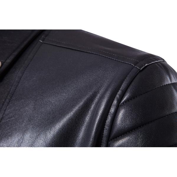 OEM classic popular best quality solid color slim fit men moto leather jacket