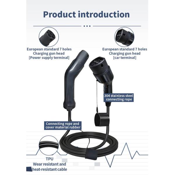 Accès à domicile Accès à l'automobile mobile Type 2 Chargeur électrique pour voiture électrique 32A 7Kw Chargeur portable de niveau 2