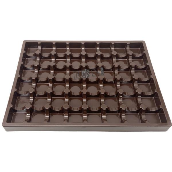 Customized Plastic Chocolate Packaging Thermoformed PP 48 Cavity Chocolate Insert Trays
