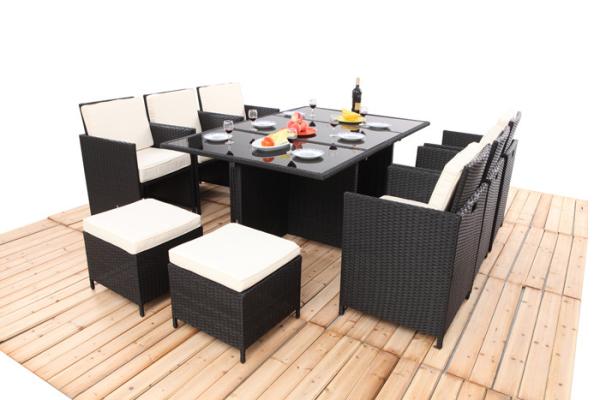 Promotion Rattan Furniture 11PCS Indoor / Outdoor Rattan Dining Sets Set With Cushion